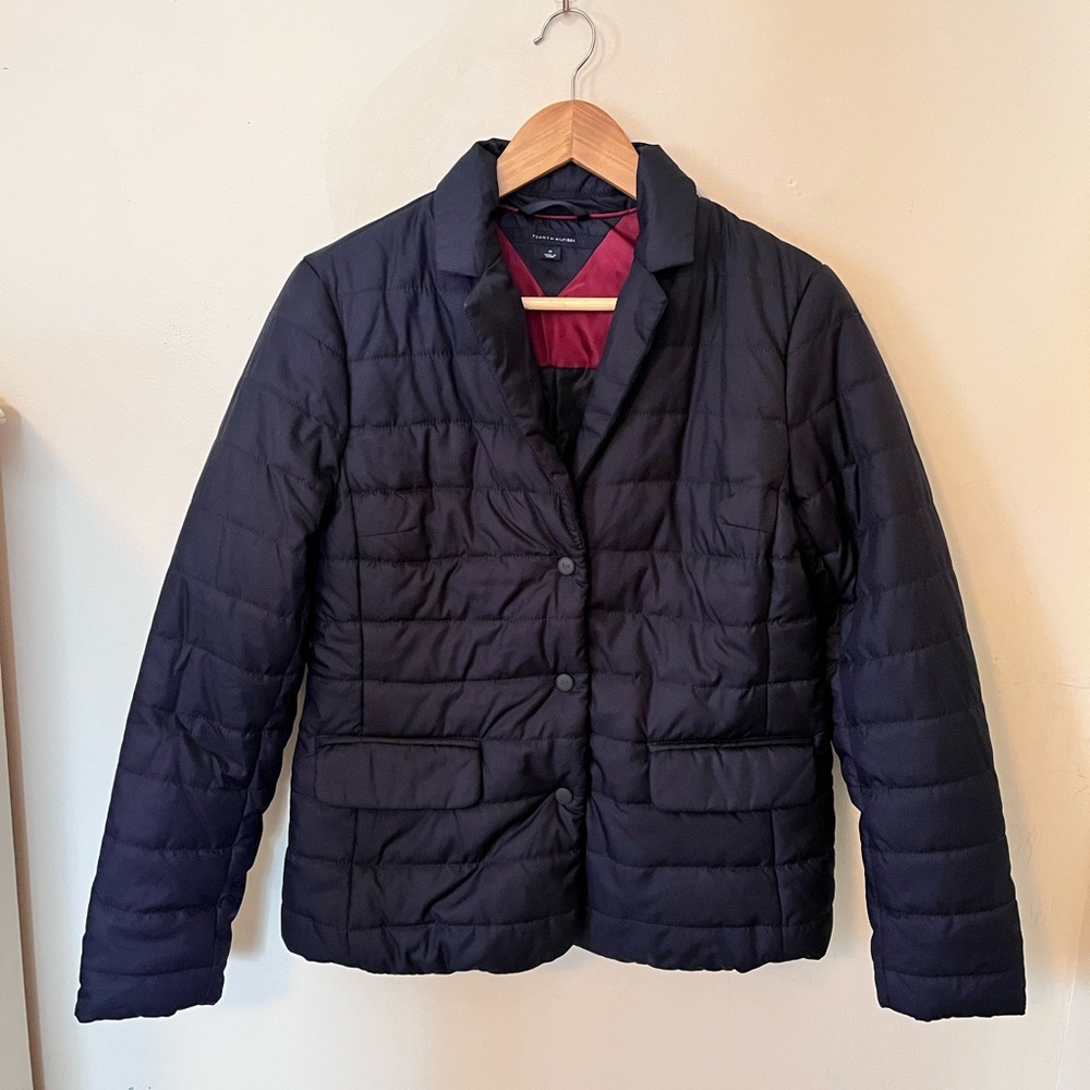 Tommy Hilfiger Navy Puffer Blazer Style Size M Jacket